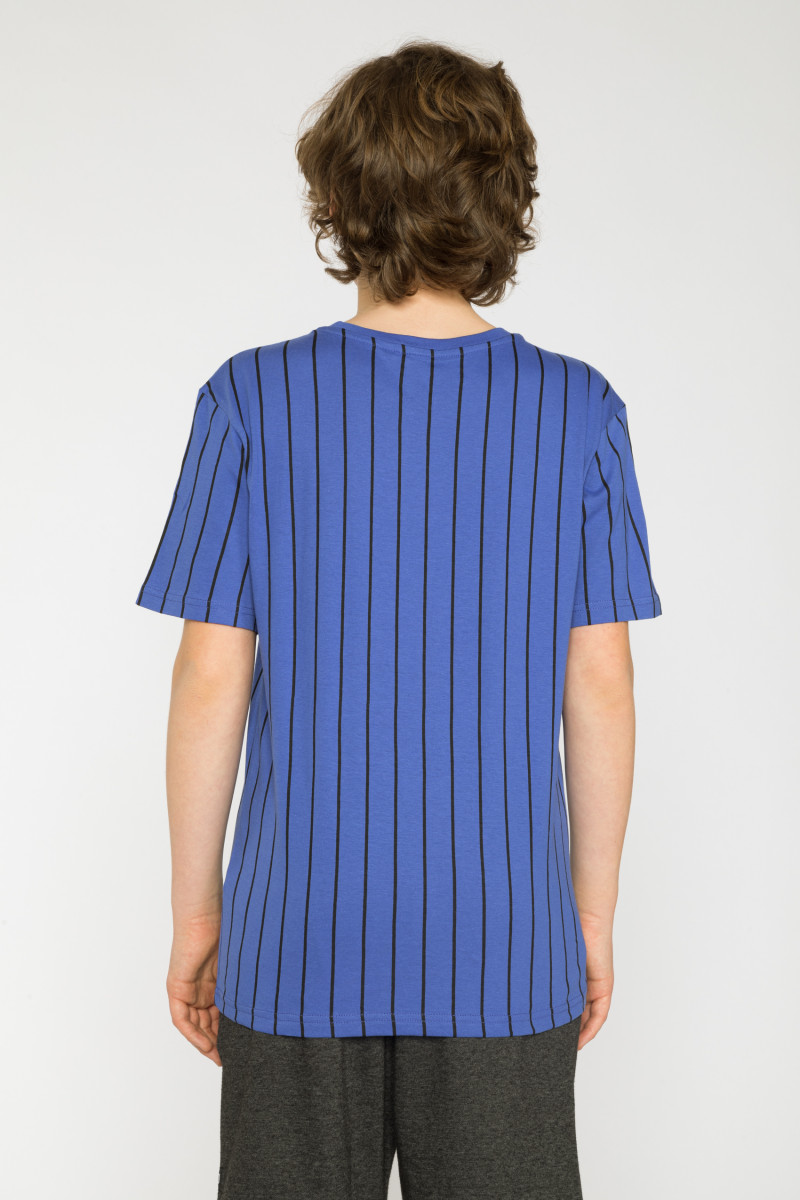 Niebieski t-shirt w paski I KNOW YOU READ THIS