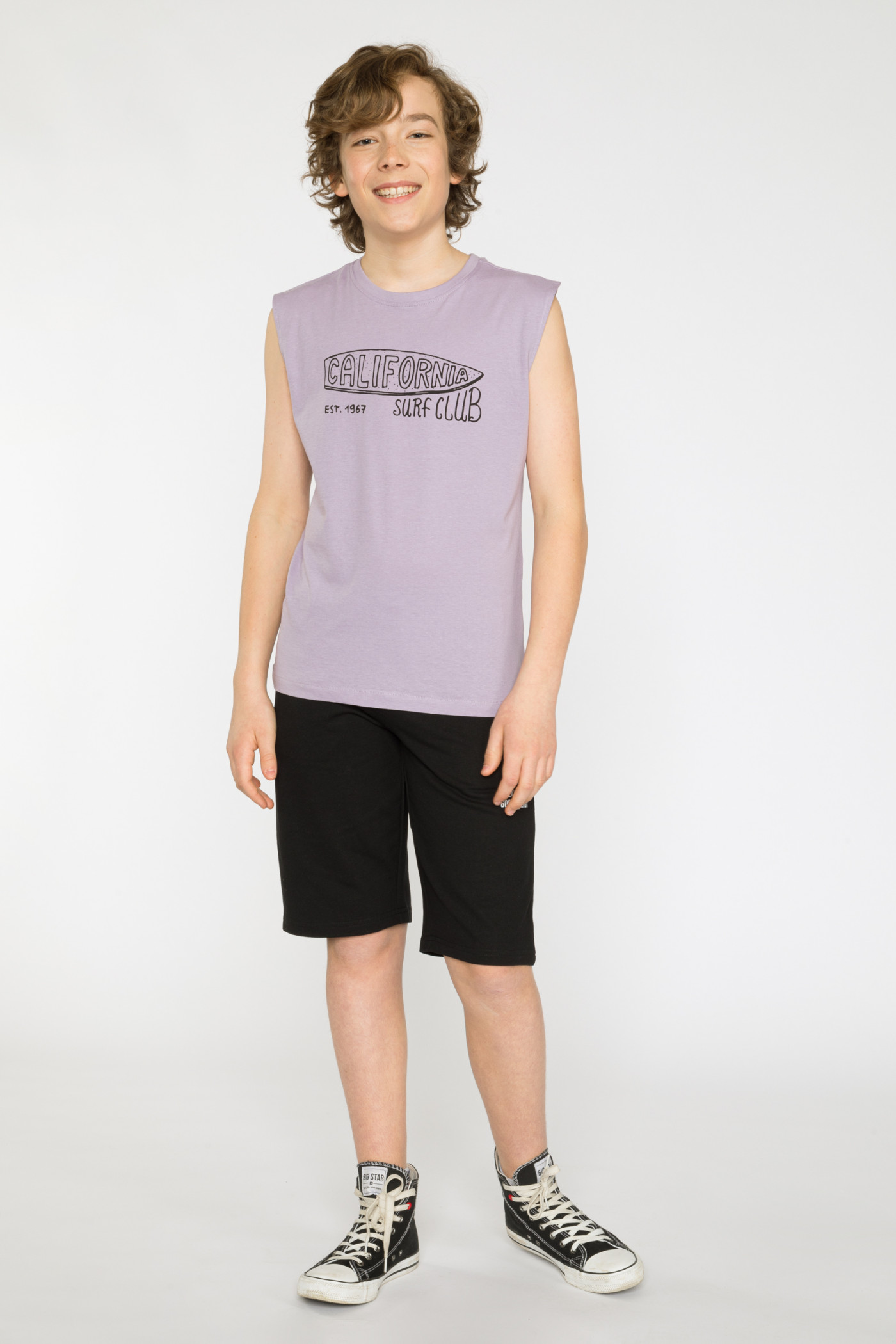 Fioletowy t-shirt bez rękawów CALIFORNIA SURF CLUB