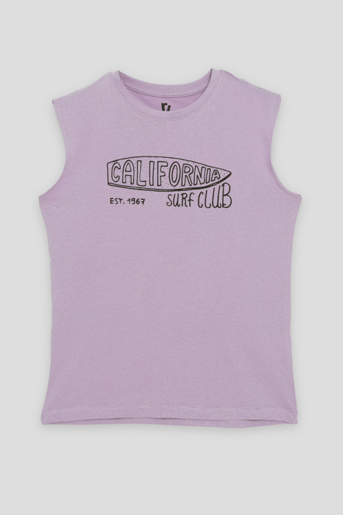 Fioletowy t-shirt bez rękawów CALIFORNIA SURF CLUB