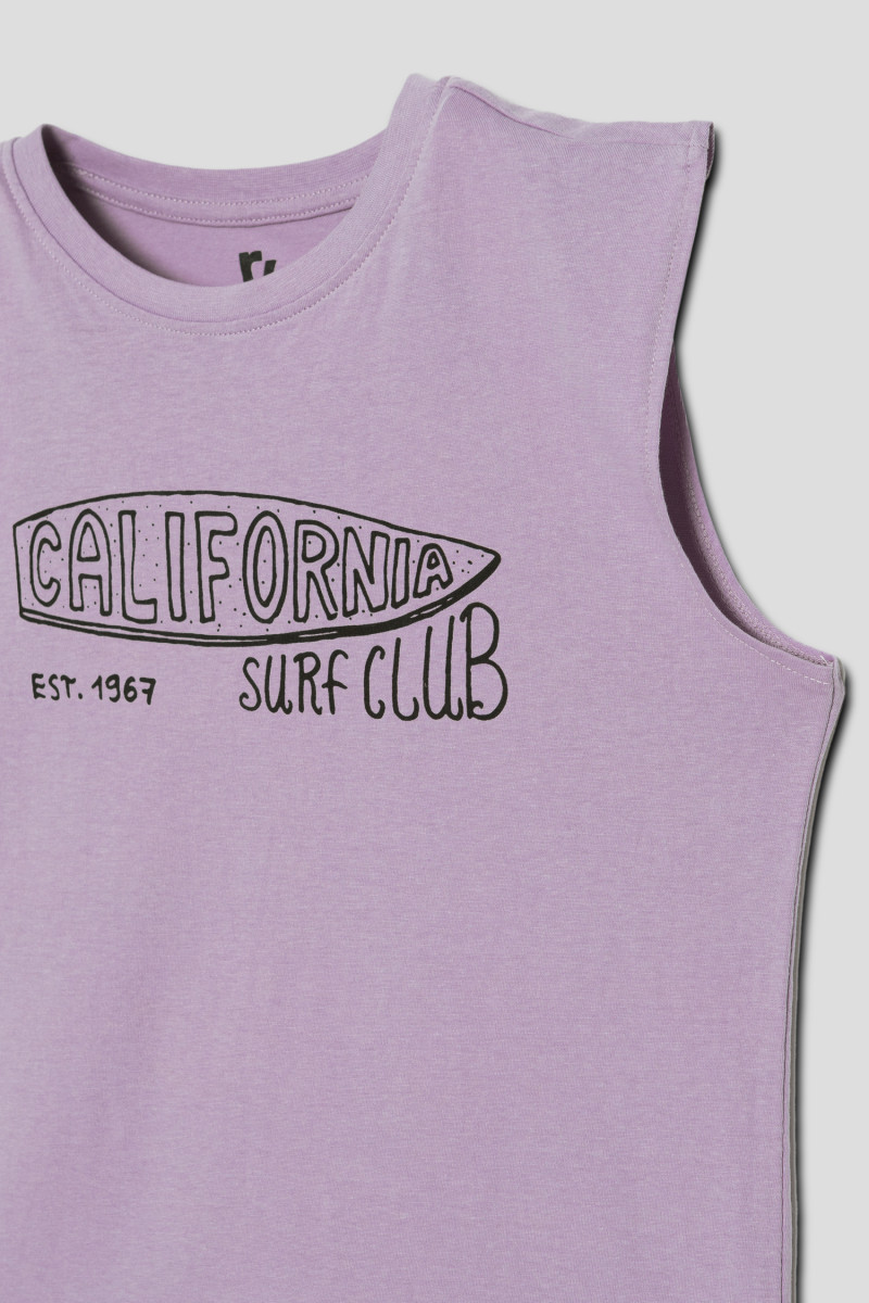 Fioletowy t-shirt bez rękawów CALIFORNIA SURF CLUB
