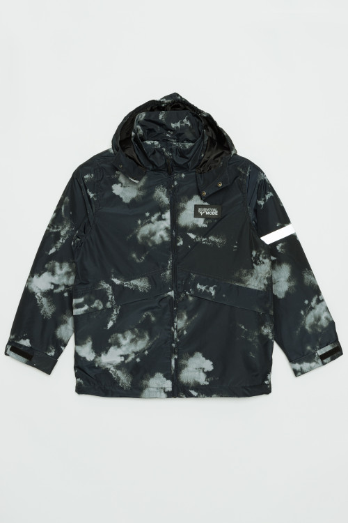 Czarna przejściowa kurtka tie dye