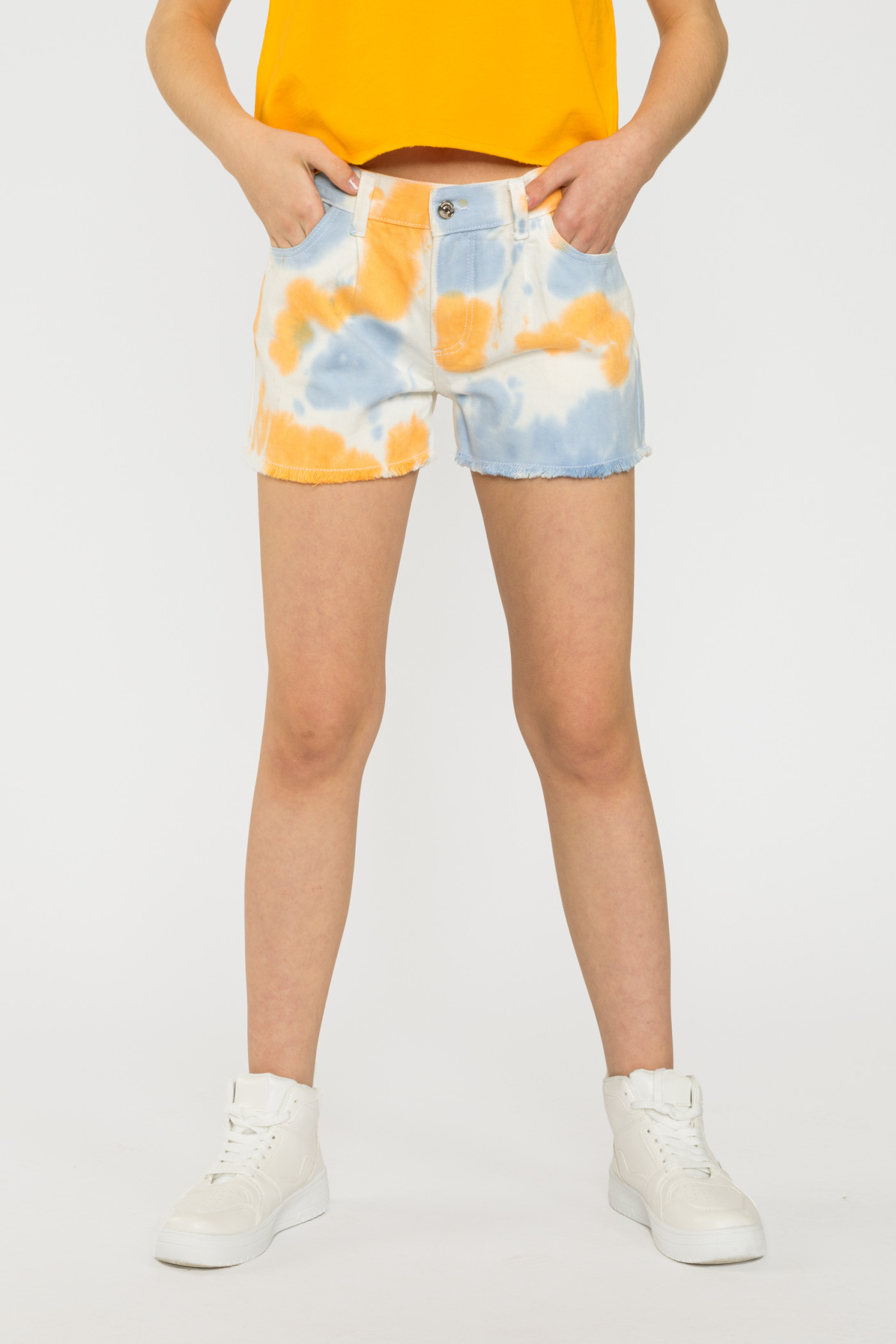 Krótkie jeansowe spodenki TIE DYE