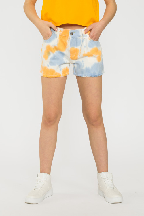 Krótkie jeansowe spodenki TIE DYE