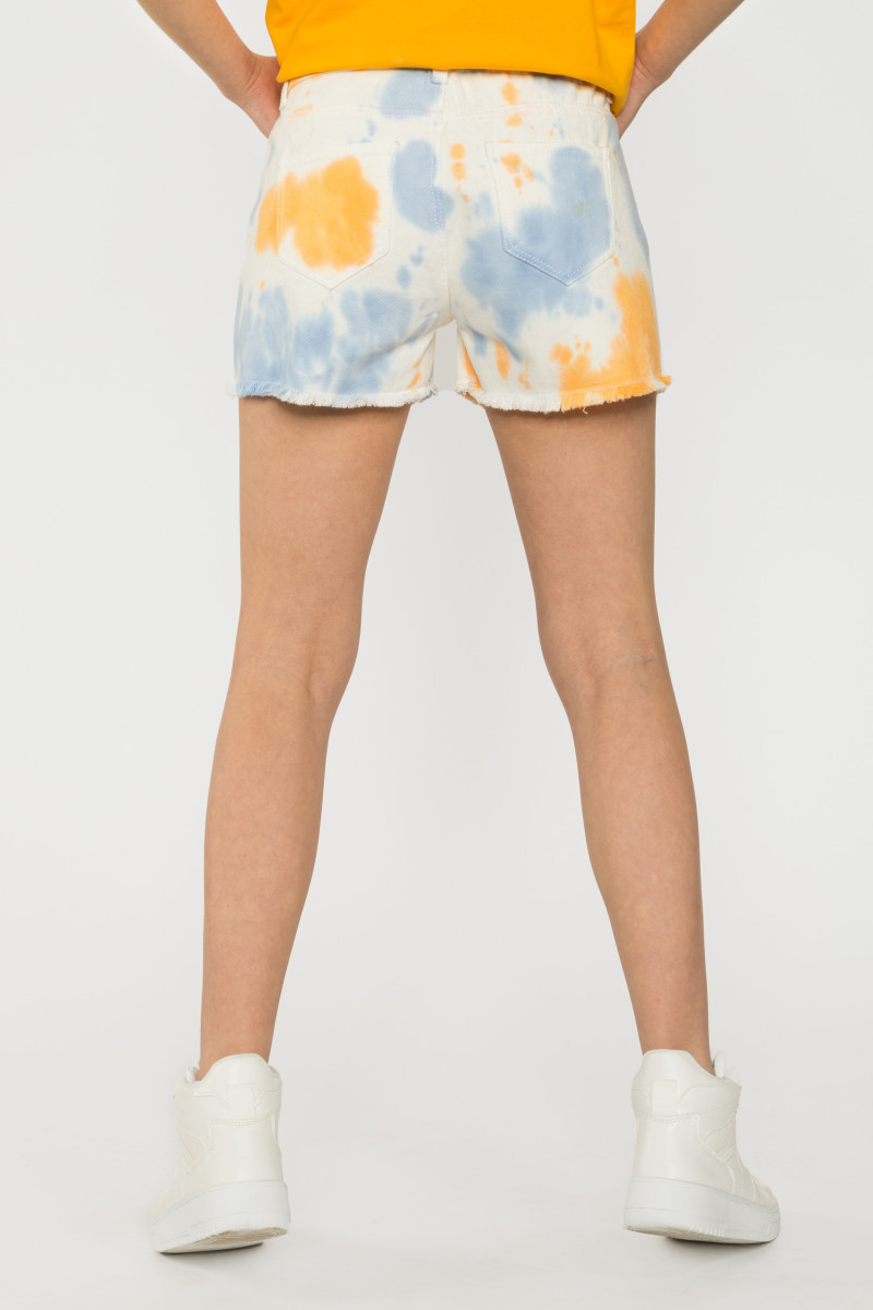 Krótkie jeansowe spodenki TIE DYE, multikolor