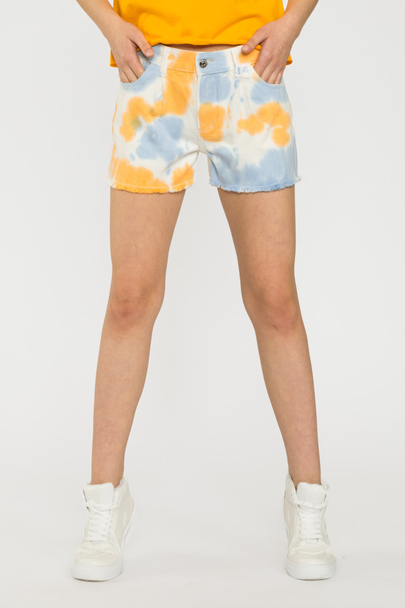 Krótkie jeansowe spodenki TIE DYE