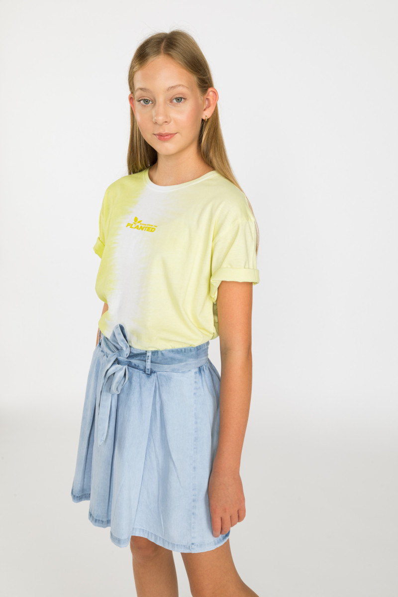 Jeansowa  krótka spódniczka na gumce, niebieski