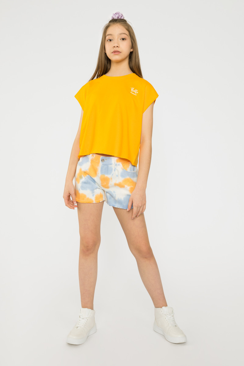 Żółty t-shirt HELLO SUMMER, żółty