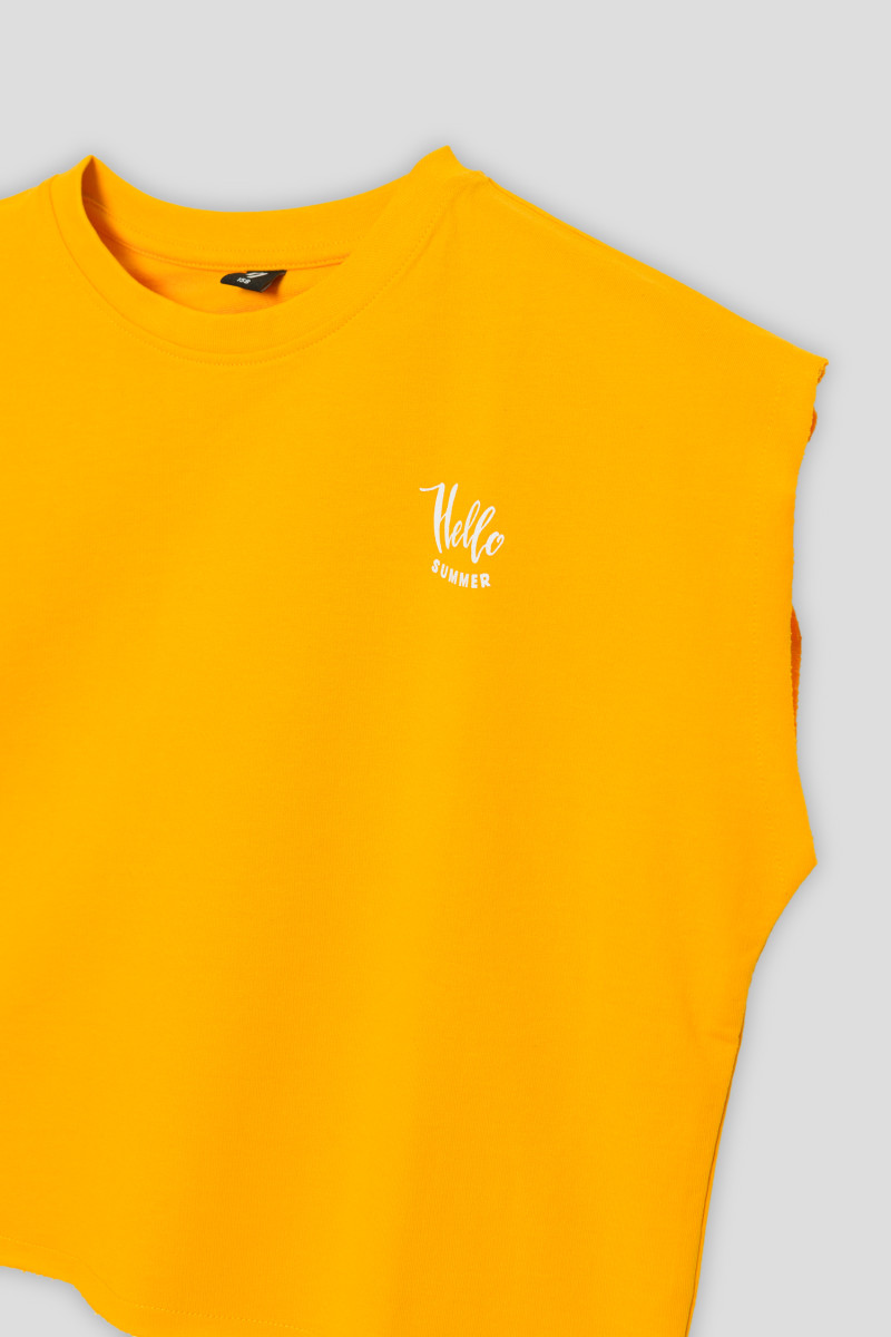 Żółty t-shirt HELLO SUMMER