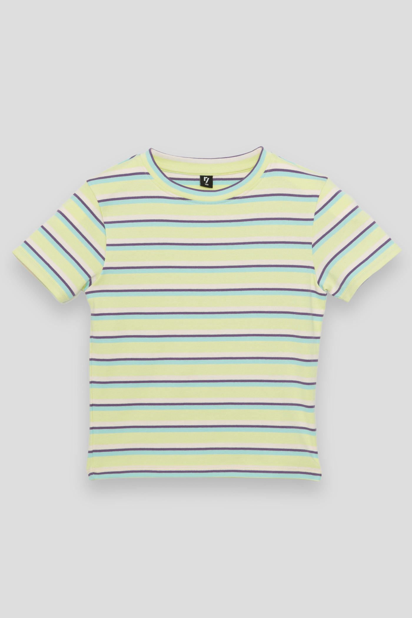 Żółty pastelowy t-shirt w paski