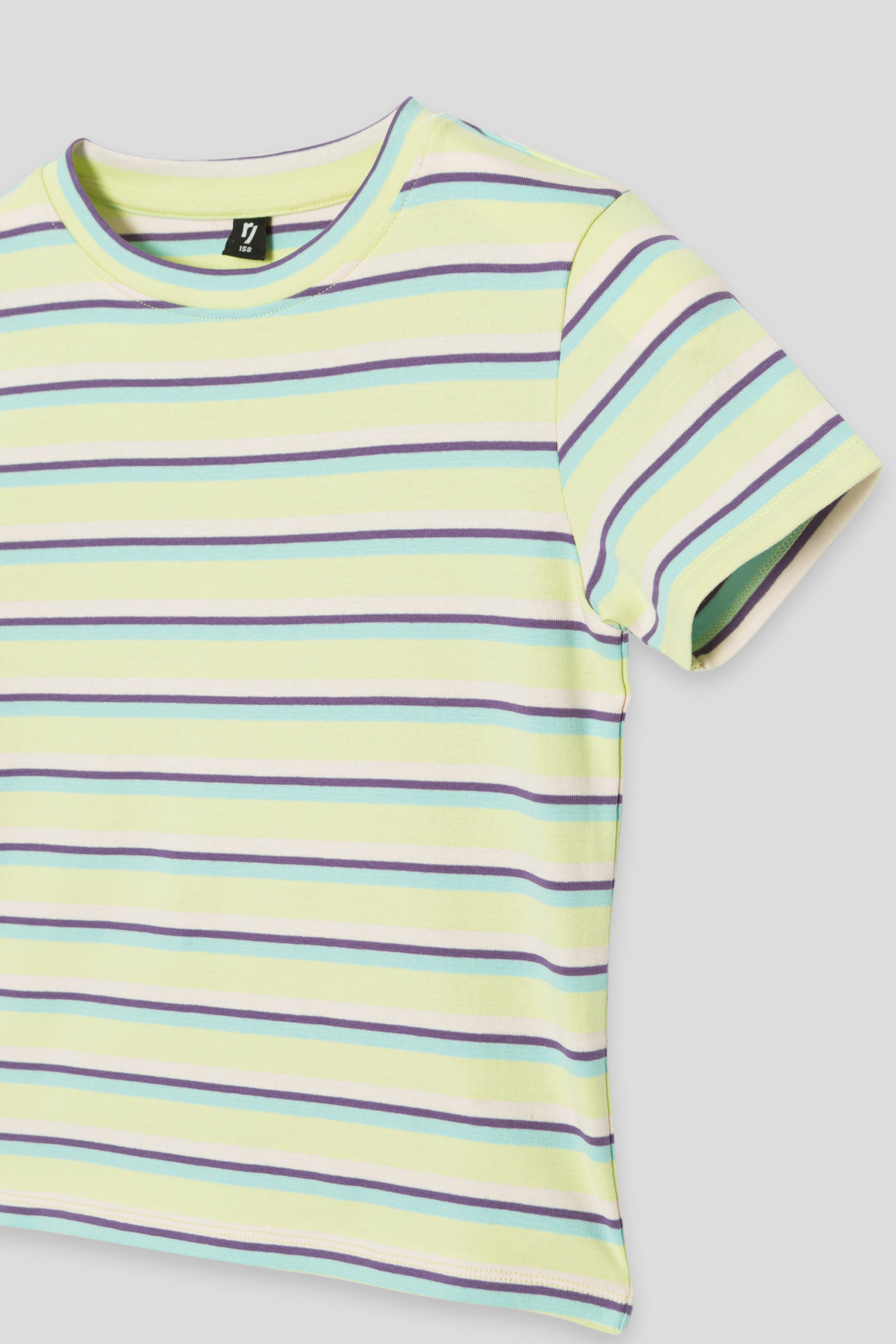 Żółty pastelowy t-shirt w paski