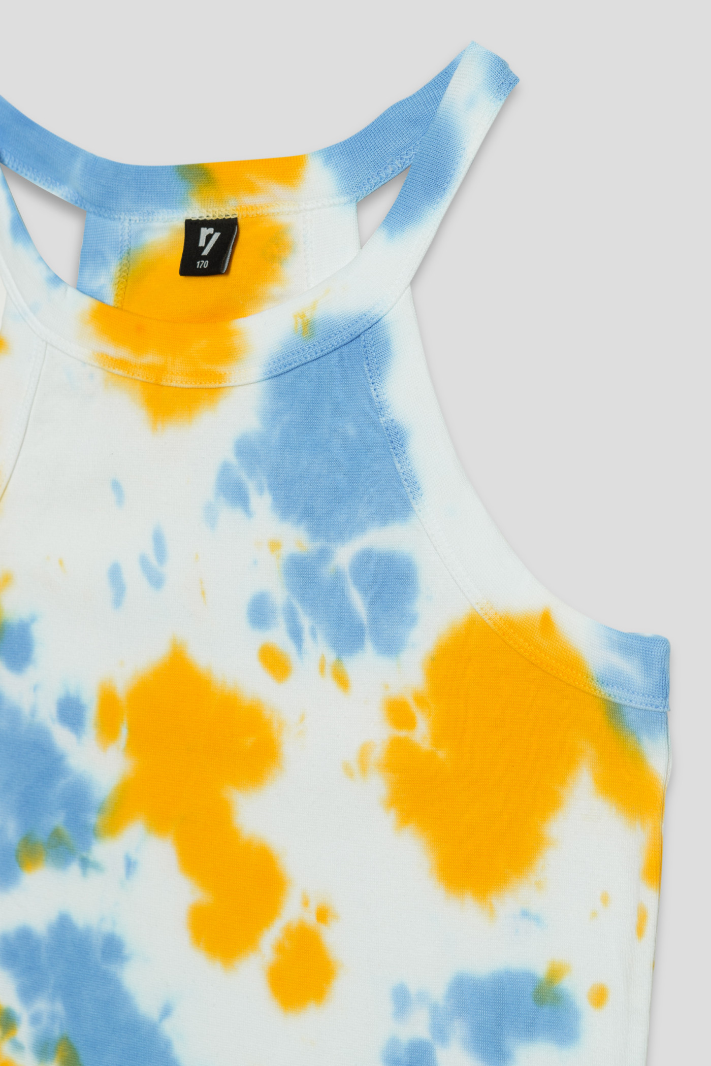 Żółty top na ramiączkach TIE DYE