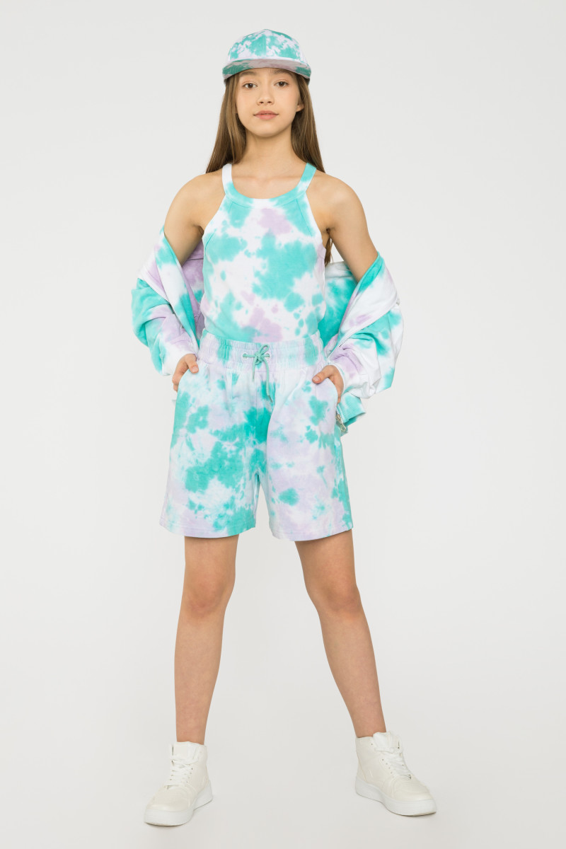 Turkusowy top na ramiączkach TIE DYE