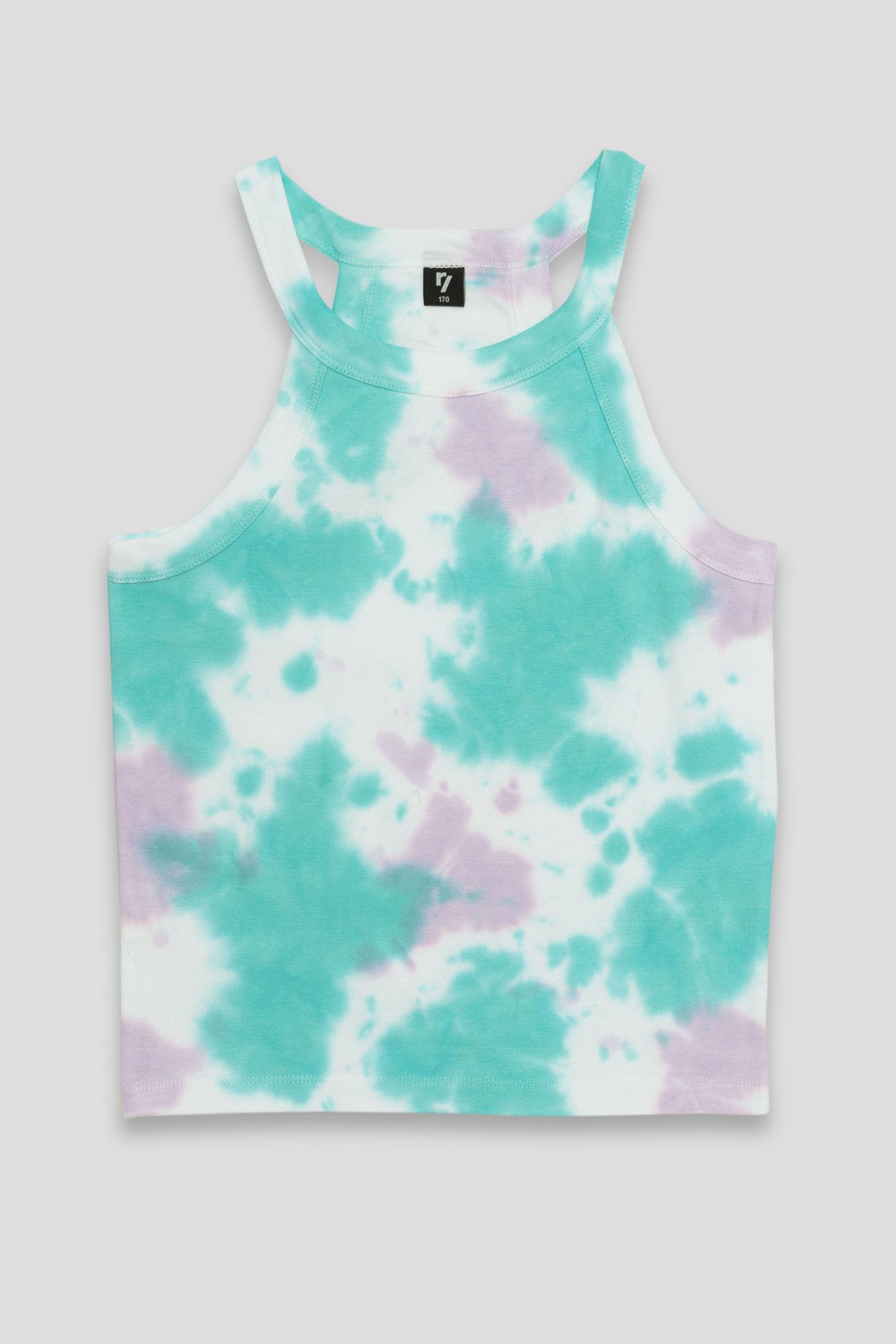 Turkusowy top na ramiączkach TIE DYE