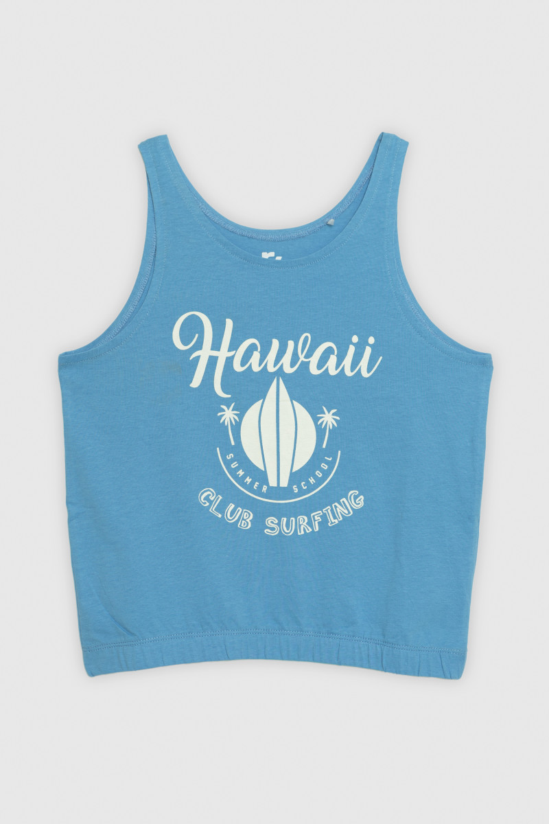 Niebieski top na ramiączkach HAWAII
