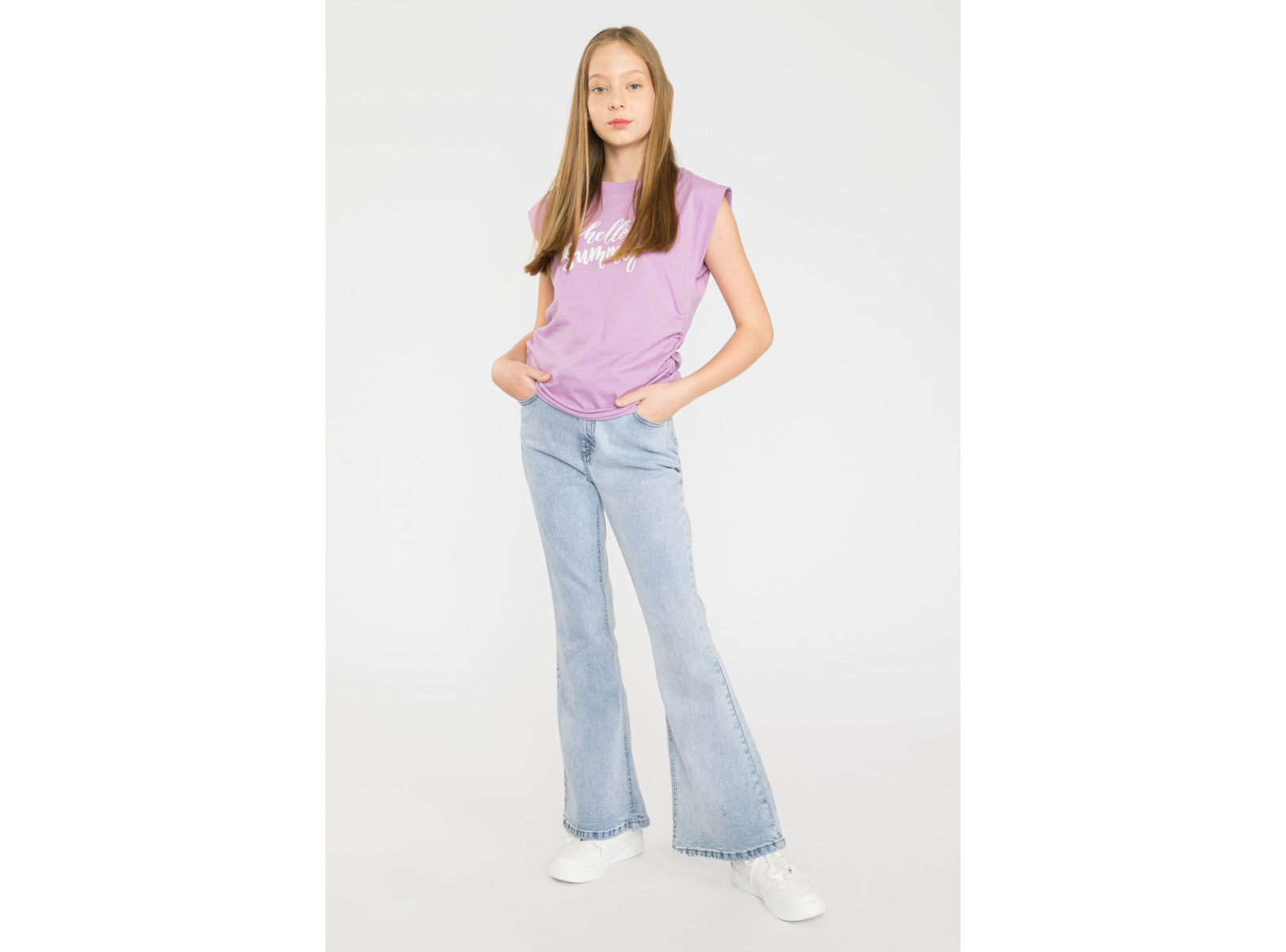 Fioletowy top HELLO SUMER