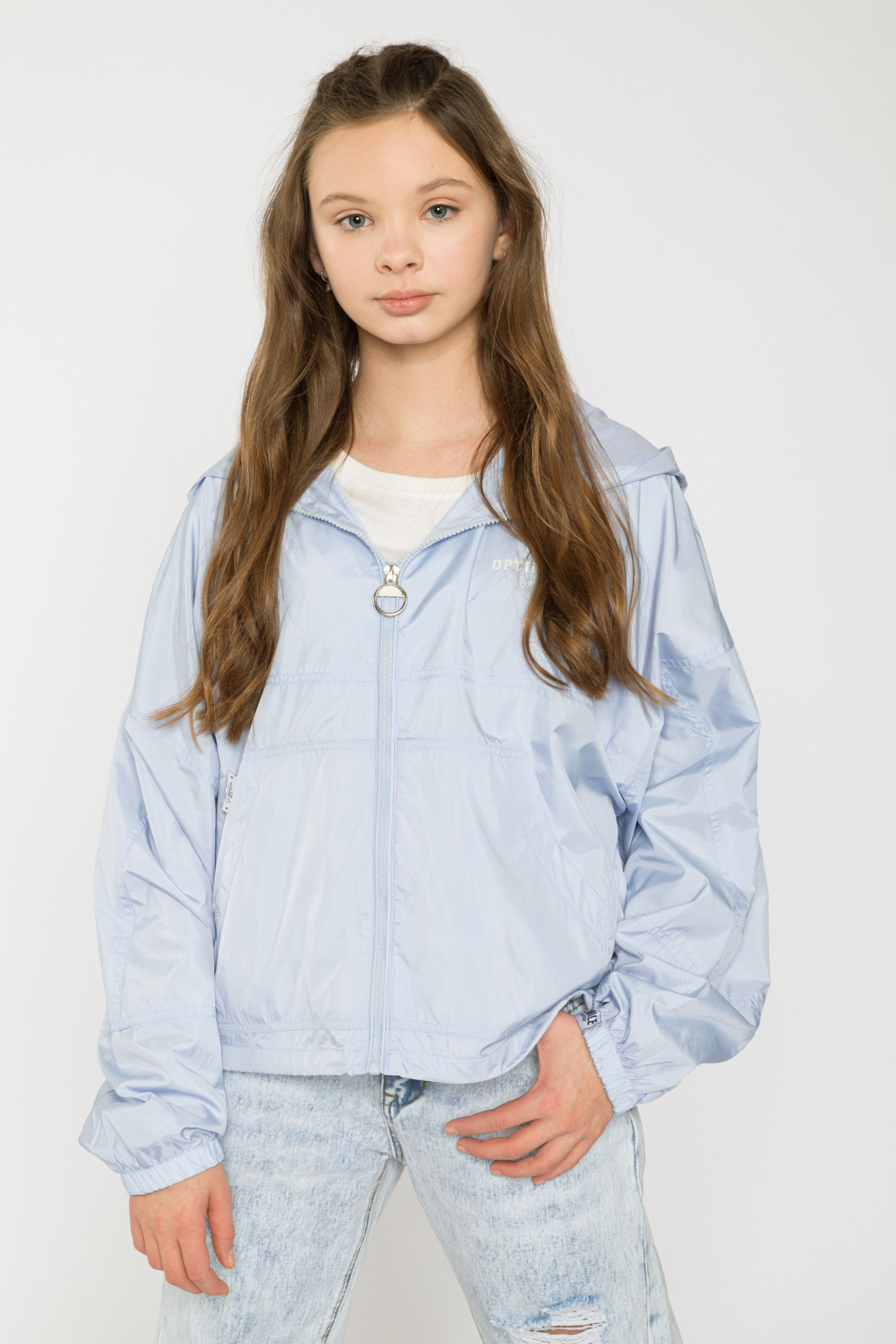 Przejściowa błękitna kurtka dla dziewczyny