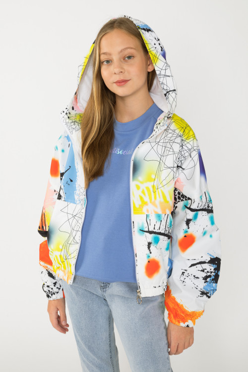 Kolorowa kurtka przejściowa dla dziewczyny