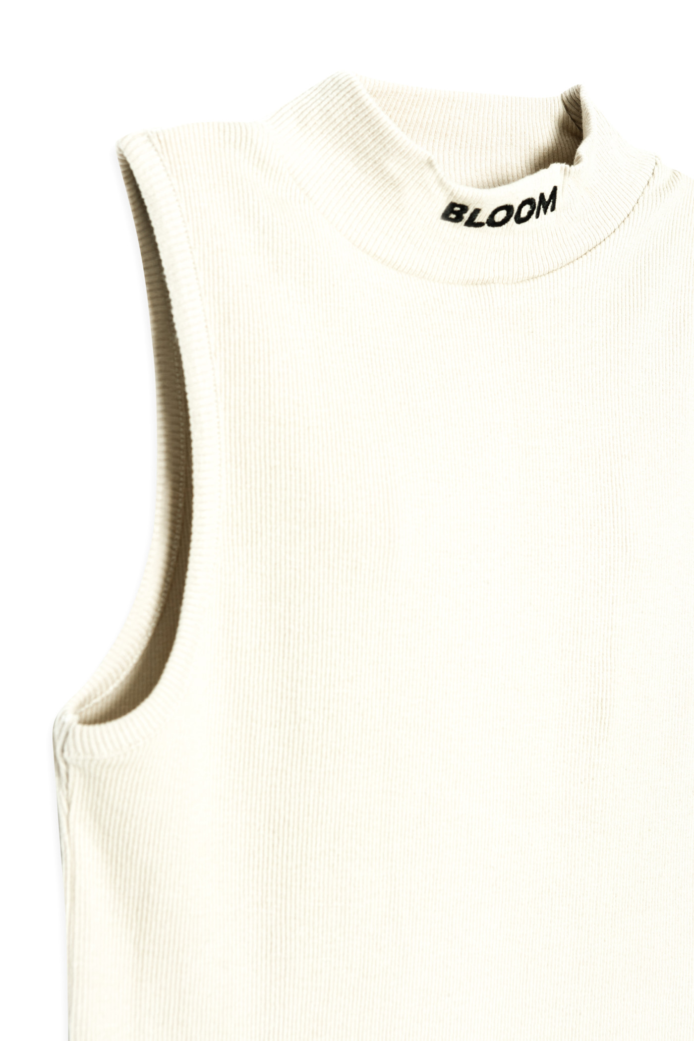 Beżowy top ze stójką BLOOM