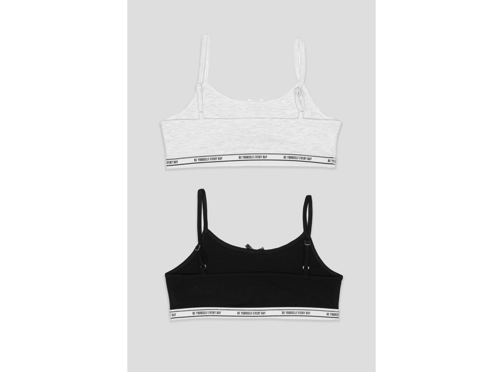 Czarno-biały top z ozdobną kokardką 2-PAK