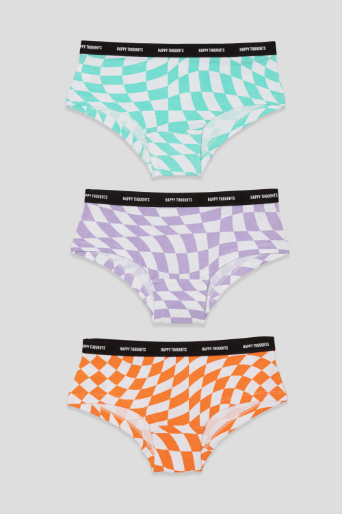 Kolorowe majtki SZACHOWNICA 3-PAK