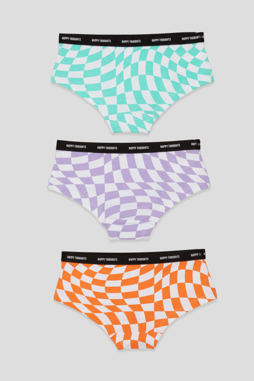 Kolorowe majtki SZACHOWNICA 3-PAK