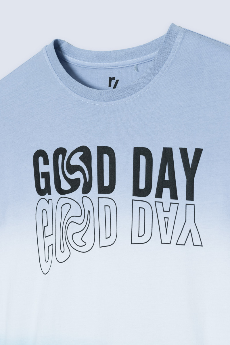 Wielobarwny T-shirt oversize z napisem