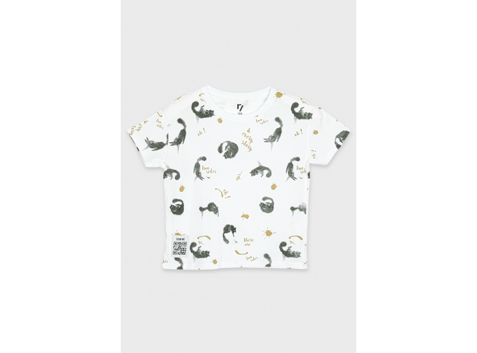 Biały T-shirt z nadrukami