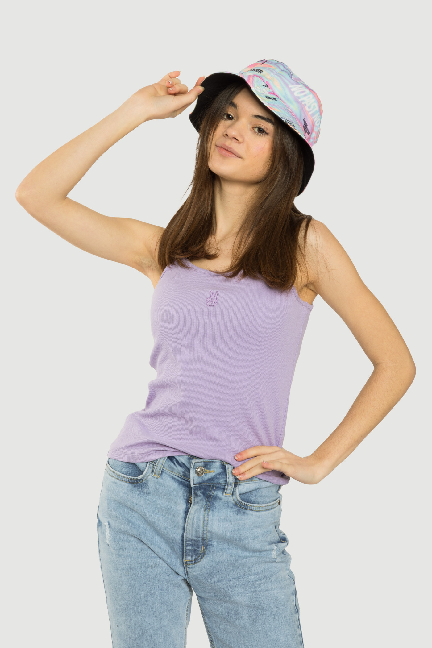 Fioletowy top na ramiączkach dziewczęcy | Reporter