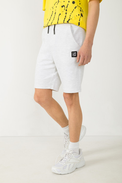 Szare prążkowane krótkie spodenki dresowe chłopięce | Reporter 