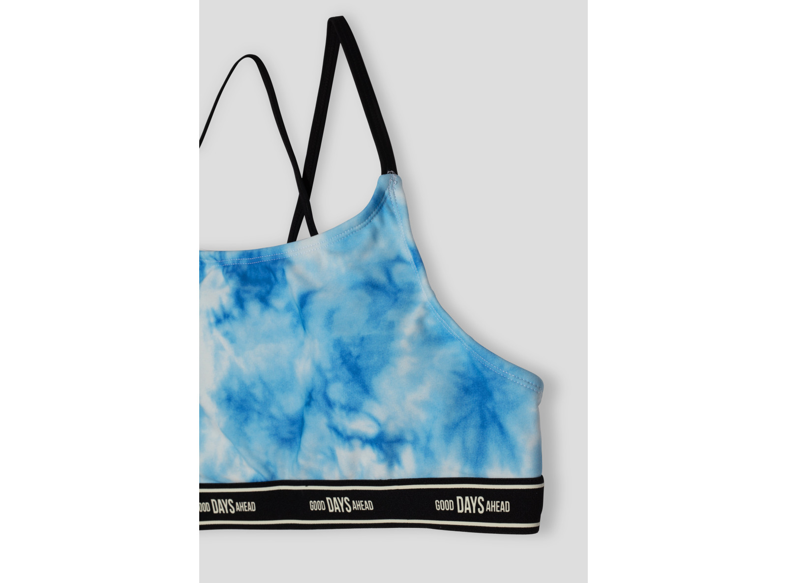 Niebieski strój kąpielowy dwuczęściowy tie dye