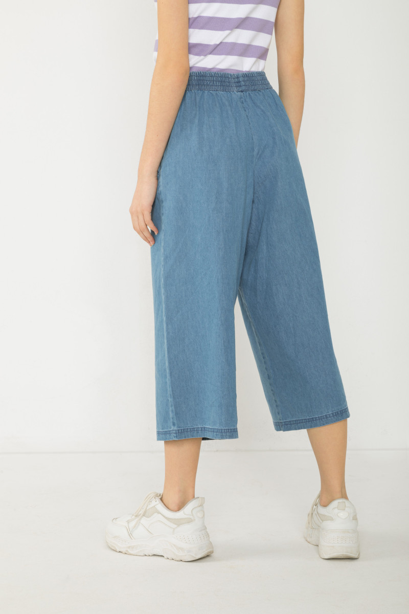 Niebieskie spodnie typu CULOTTY, niebieski