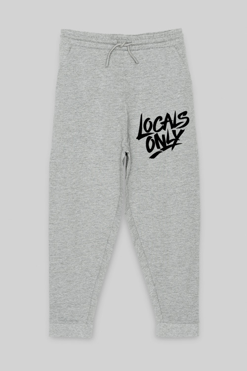 Szare spodnie dresowe z nadrukiem na nogawce