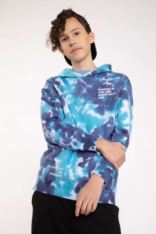 Niebieska bluza dresowa TIE DYE