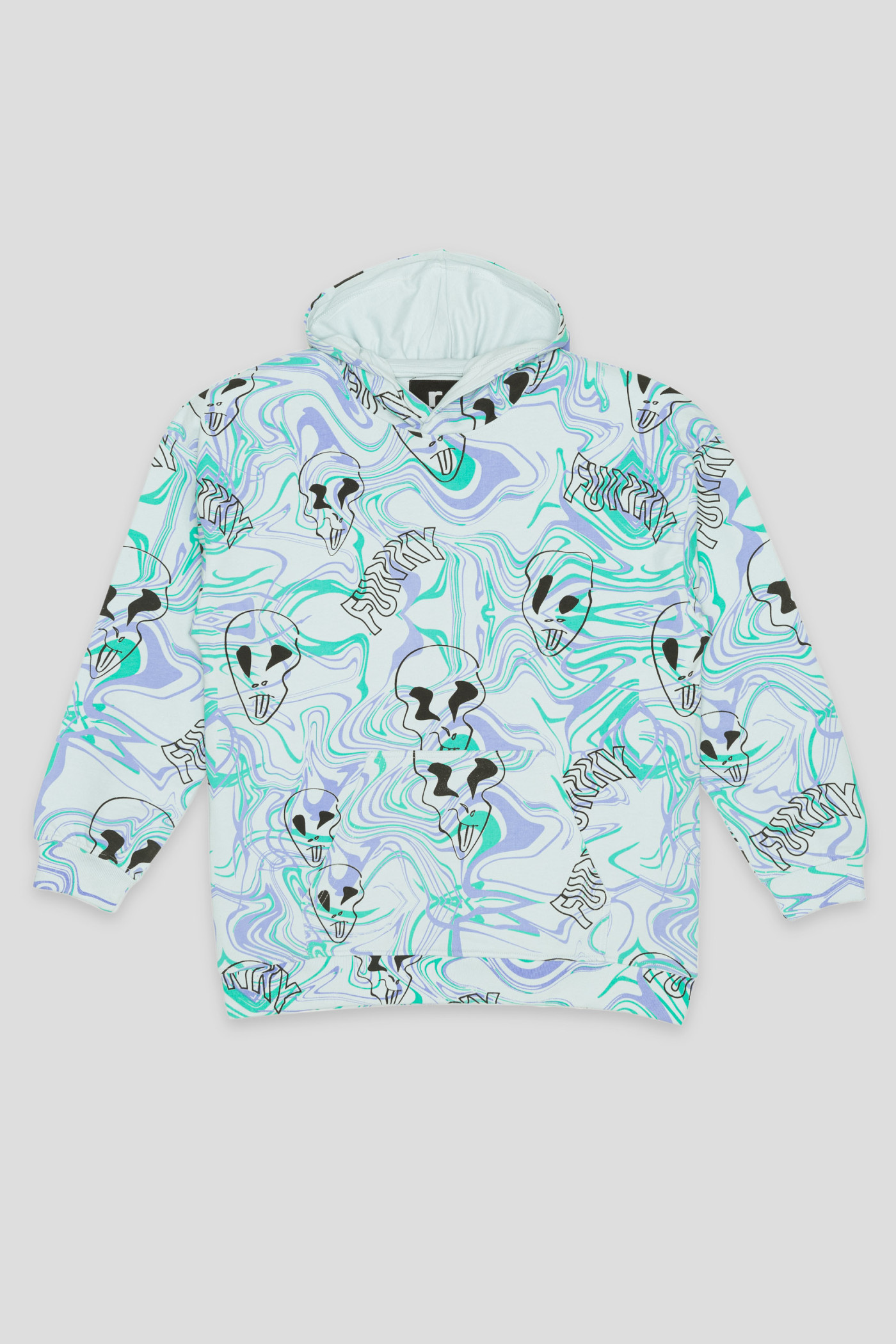 Wielobarwna bluza dresowa oversize z kapturem i nadrukami