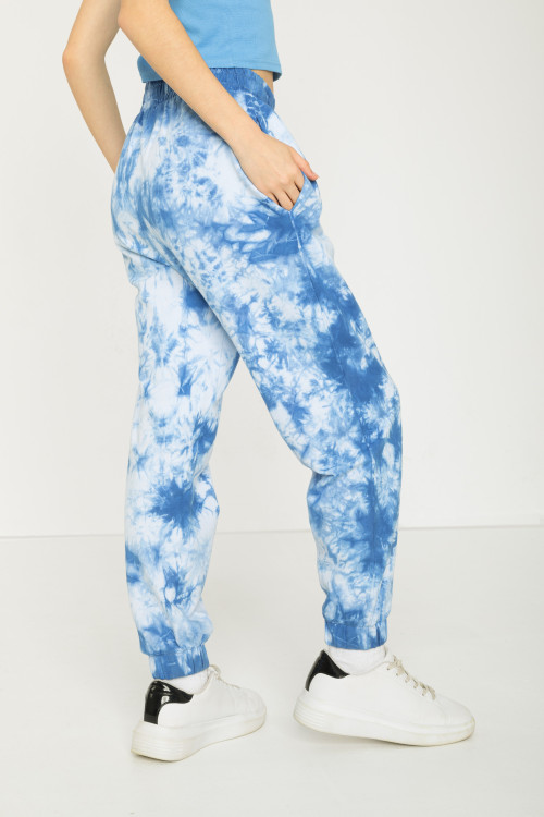 Niebieskie spodnie dresowe TIE DYE