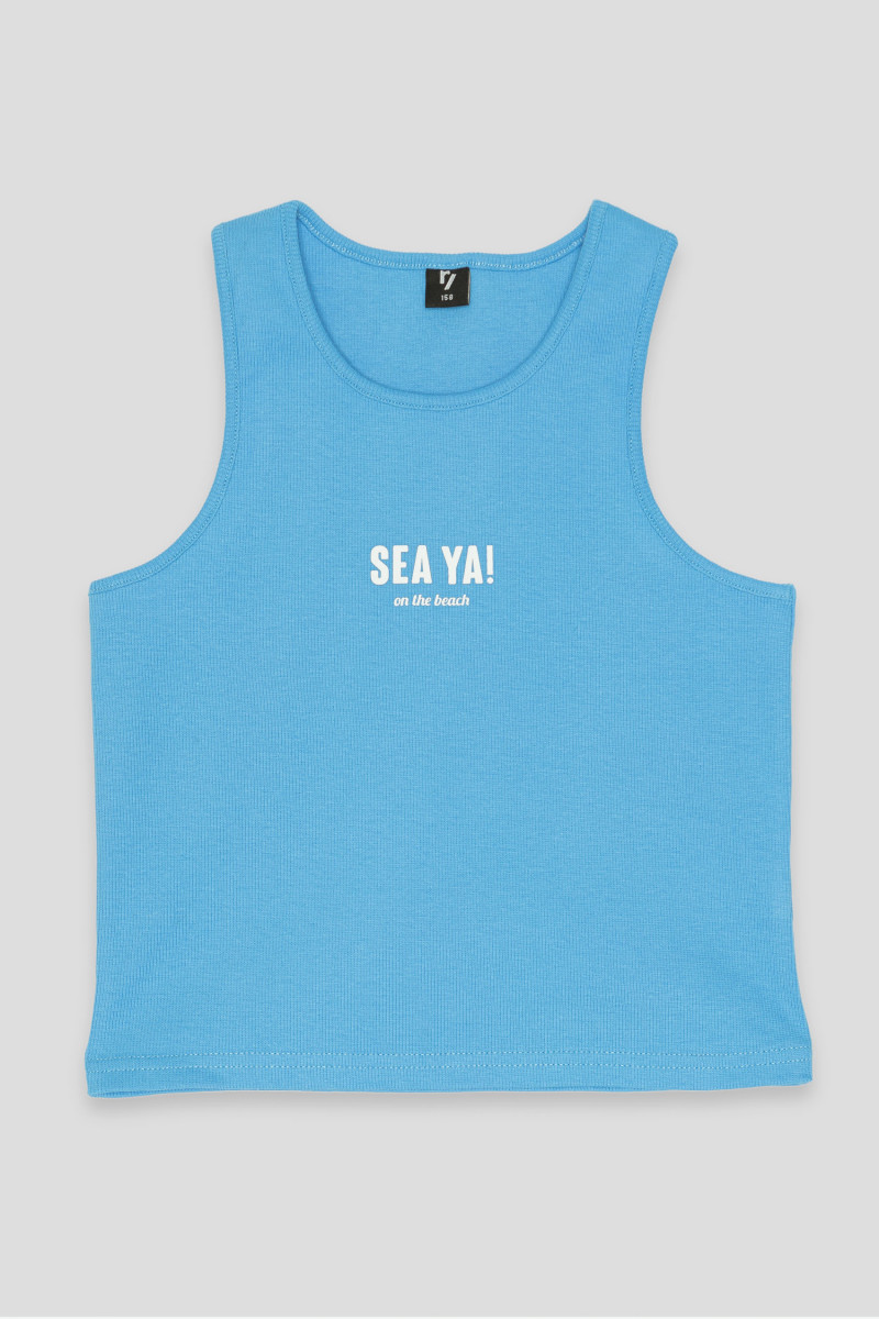 Niebieski top na ramiączkach