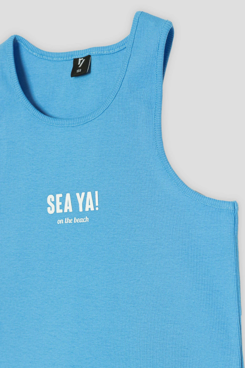 Niebieski top na ramiączkach