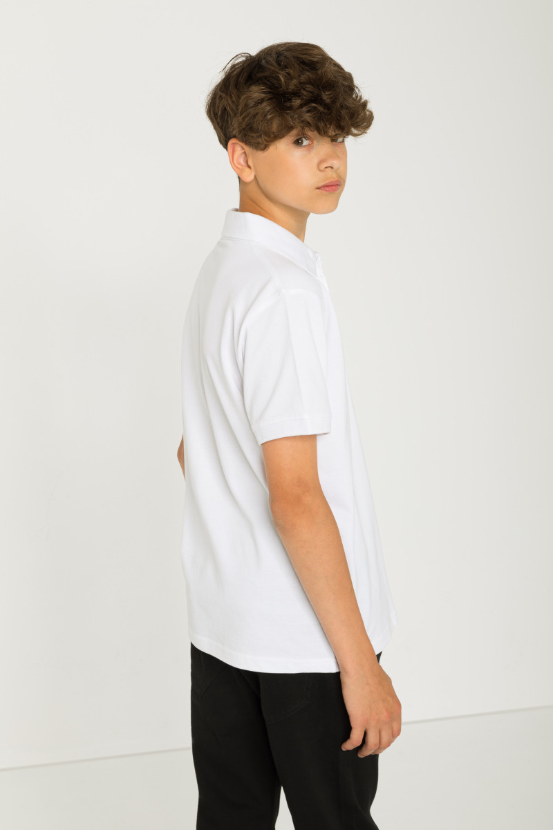 Biała koszulka polo z nadrukiem