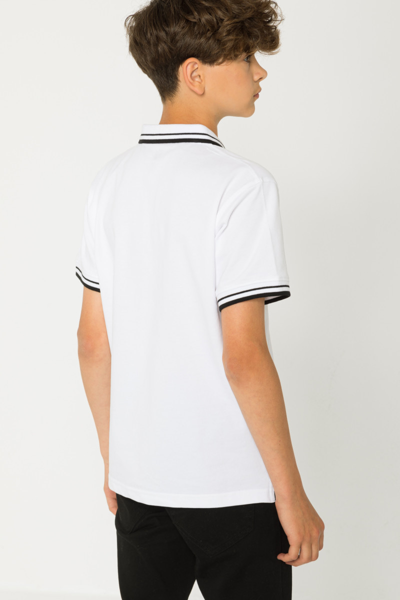Biała koszulka polo z nadrukiem
