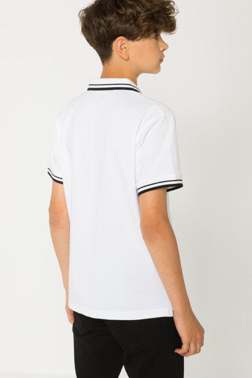 Biała koszulka polo z nadrukiem