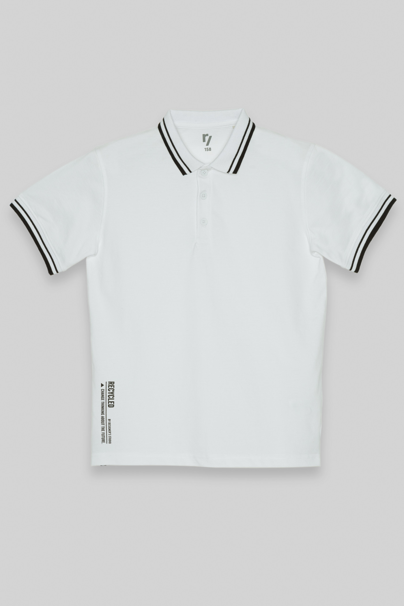 Biała koszulka polo z nadrukiem