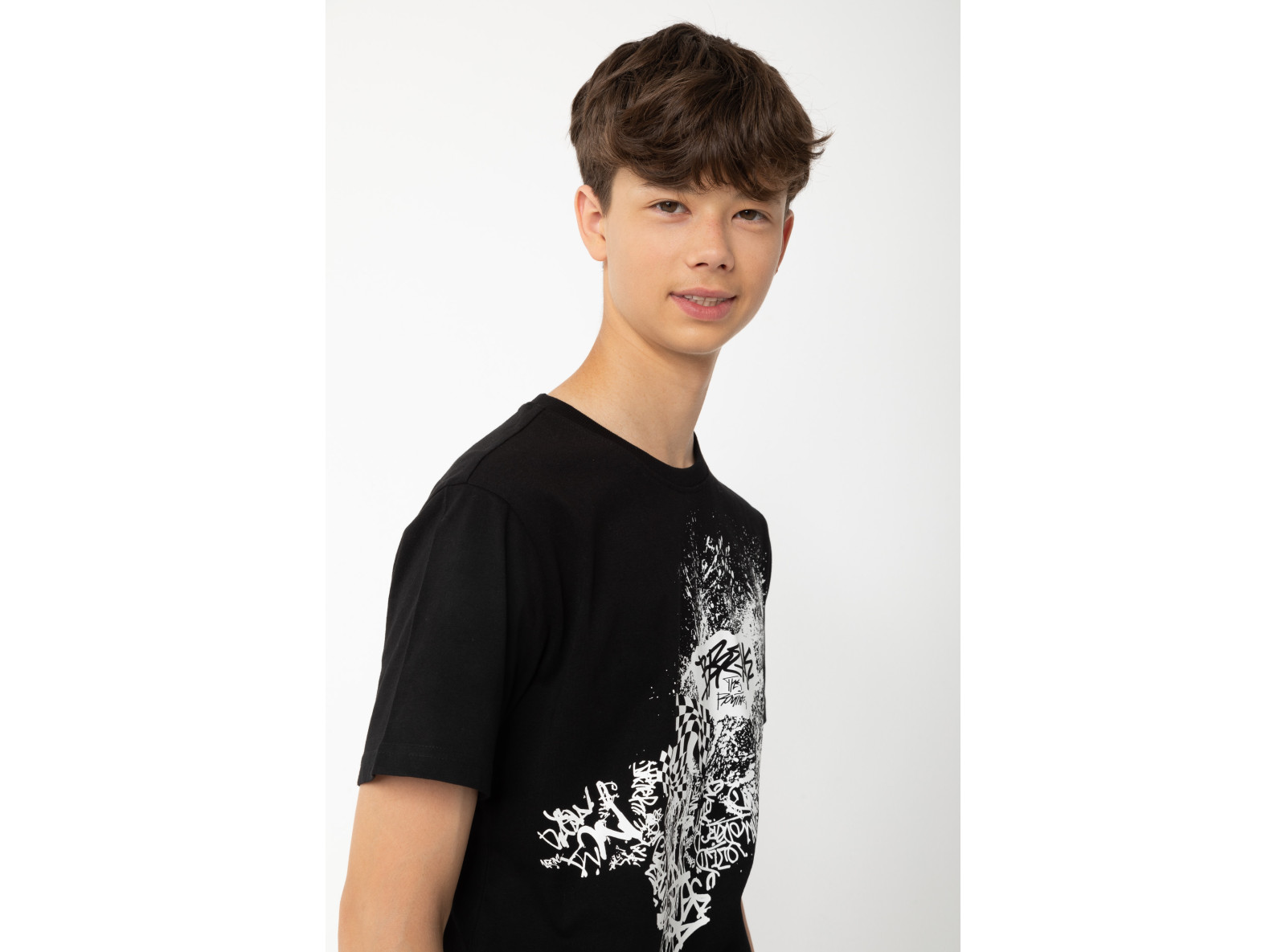 Czarny T-shirt z nadrukiem