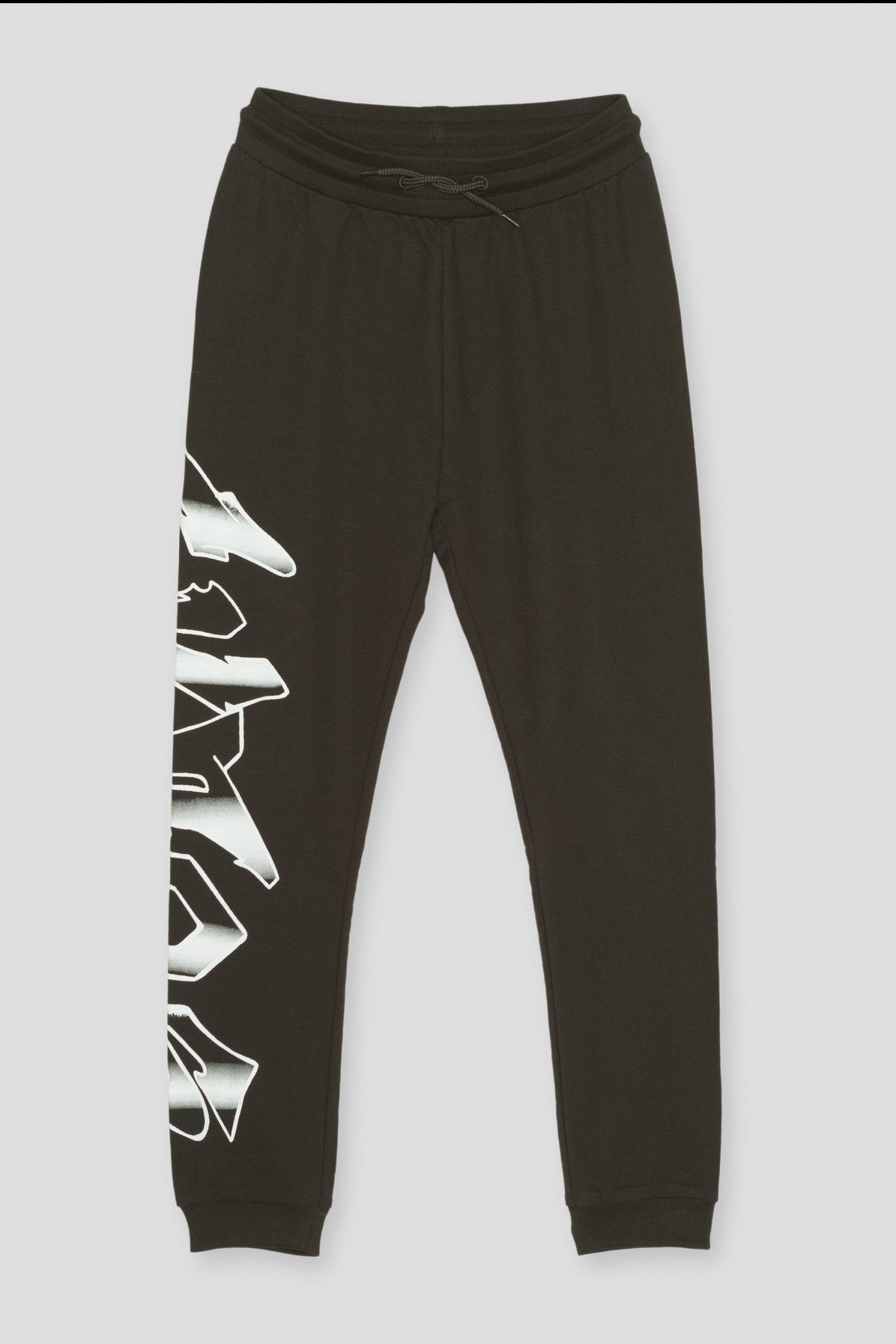 Czarne spodnie dresowe z nadrukiem graffiti