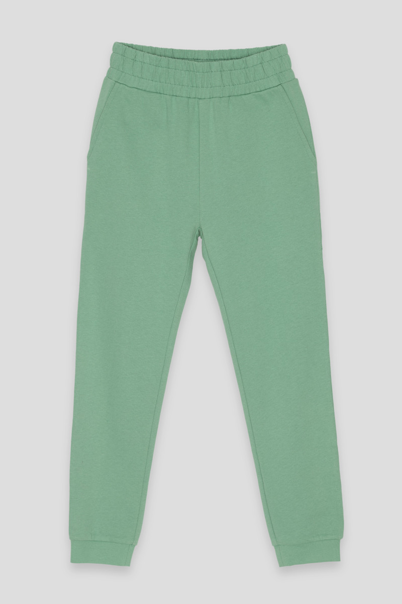 Zielone spodnie dresowe z nadrukiem graffiti