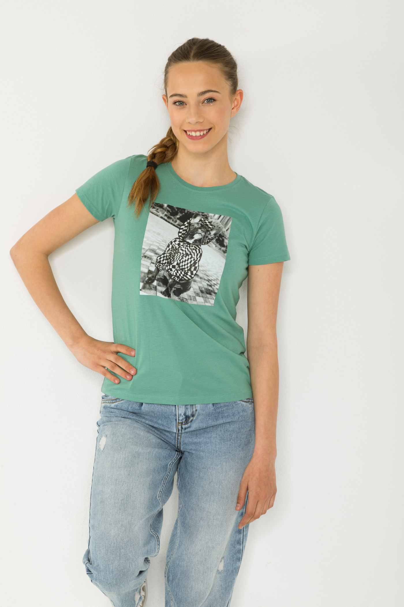 Zielony T-shirt z nadrukiem