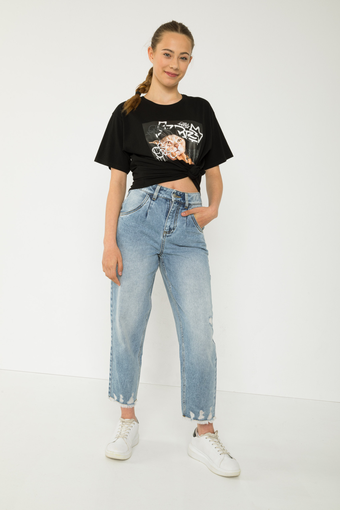 Niebieskie jeansy typu SLOUCHY