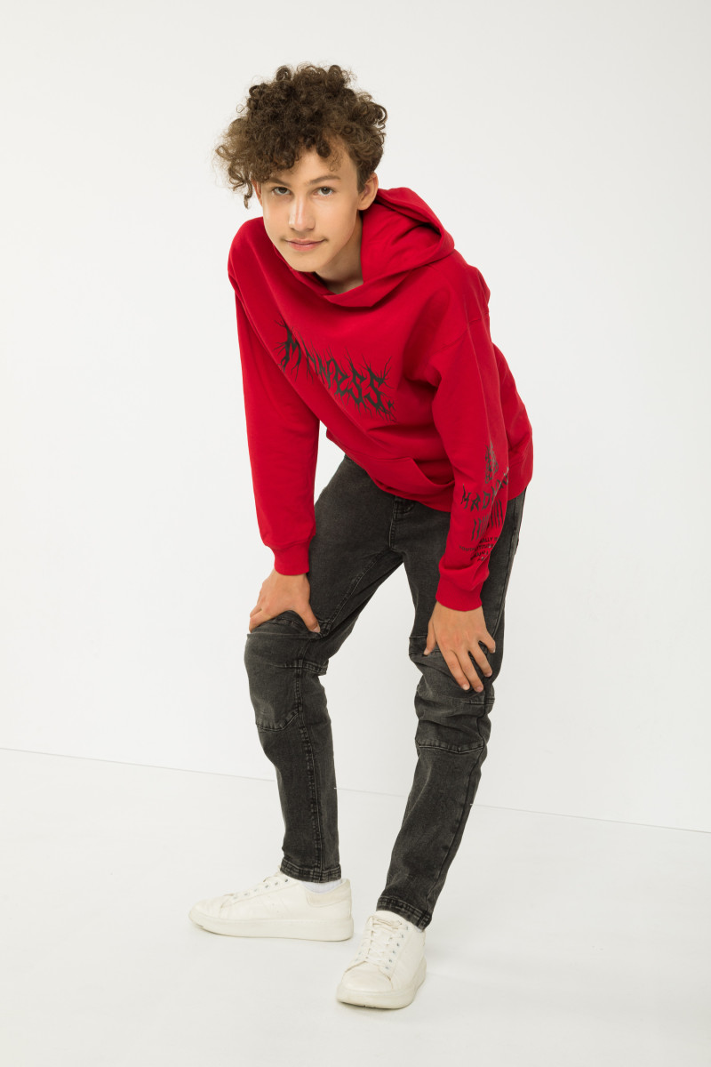 Szare proste jeansy z przeszyciami, ciemny szary