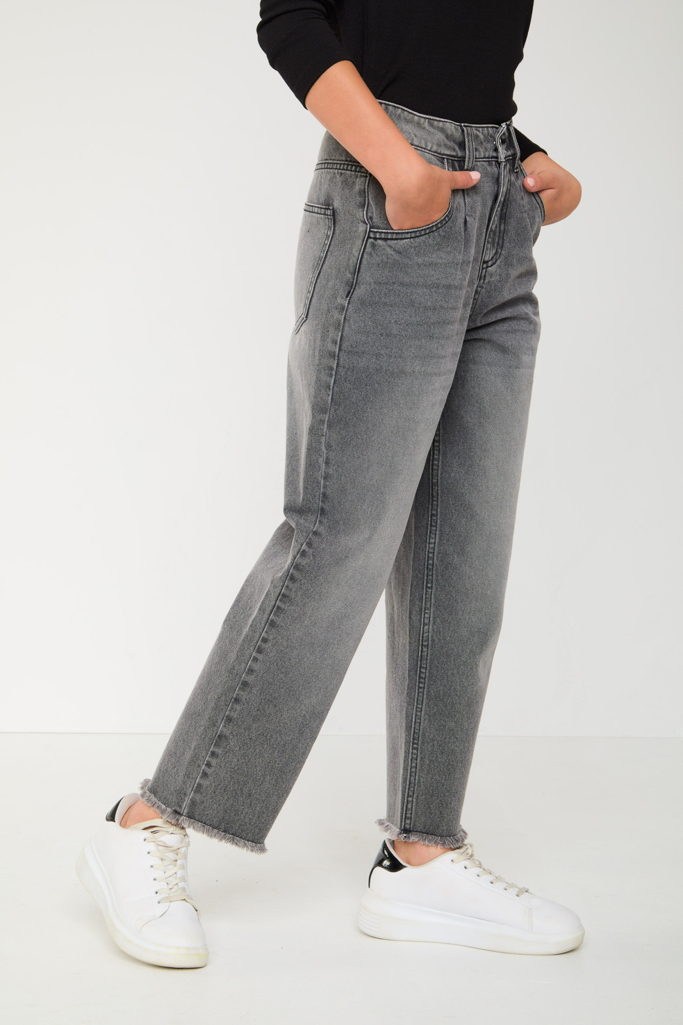 Szare jeansy typu SLOUCHY