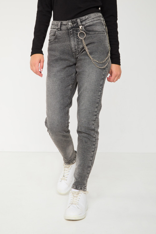 Szare jeansowe spodnie typu BAGGY