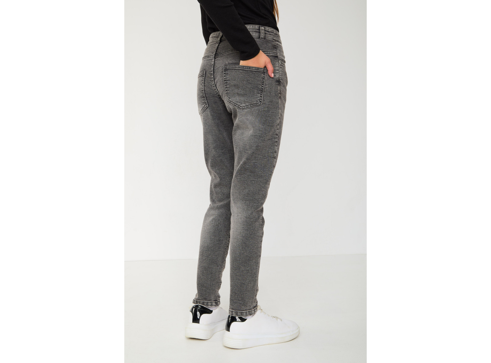 Szare jeansowe spodnie typu BAGGY